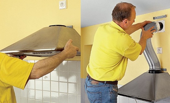 Установка кухонной вытяжки: монтаж вытяжки, подключение к вентиляции