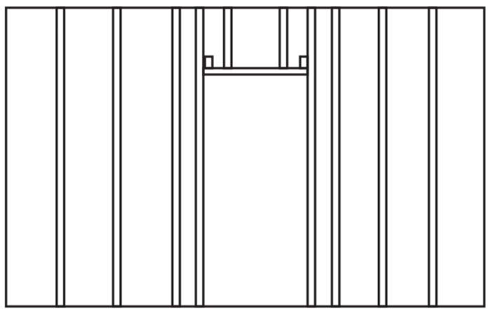 Схема монтажа каркаса из профиля в области дверного проёма