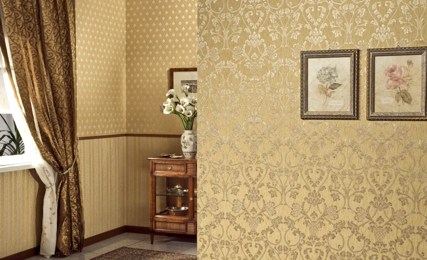 Хороший вариант для гостиной – шелкография, ее блестящая поверхность придаст комнате респектабельности
