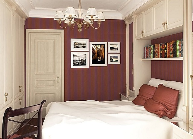 Оформление спальни, в котором явно чувствуются веяния стиля английской классики.