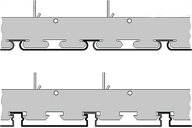 Примеры моделей реечных потолков закрытого типа