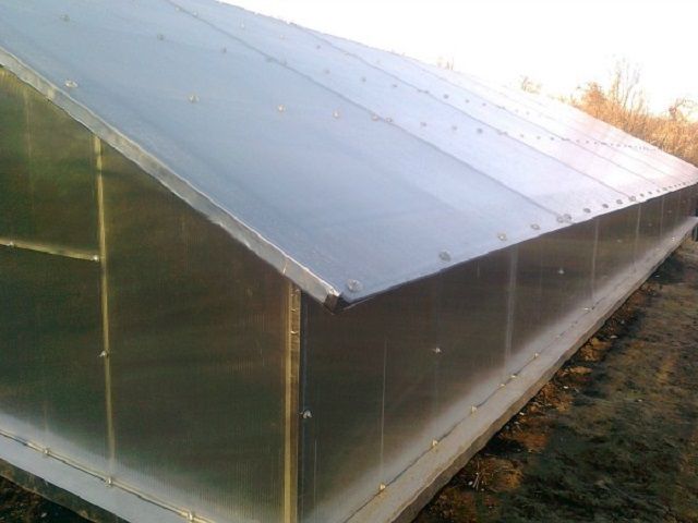 Крыша после установки листов поликарбоната