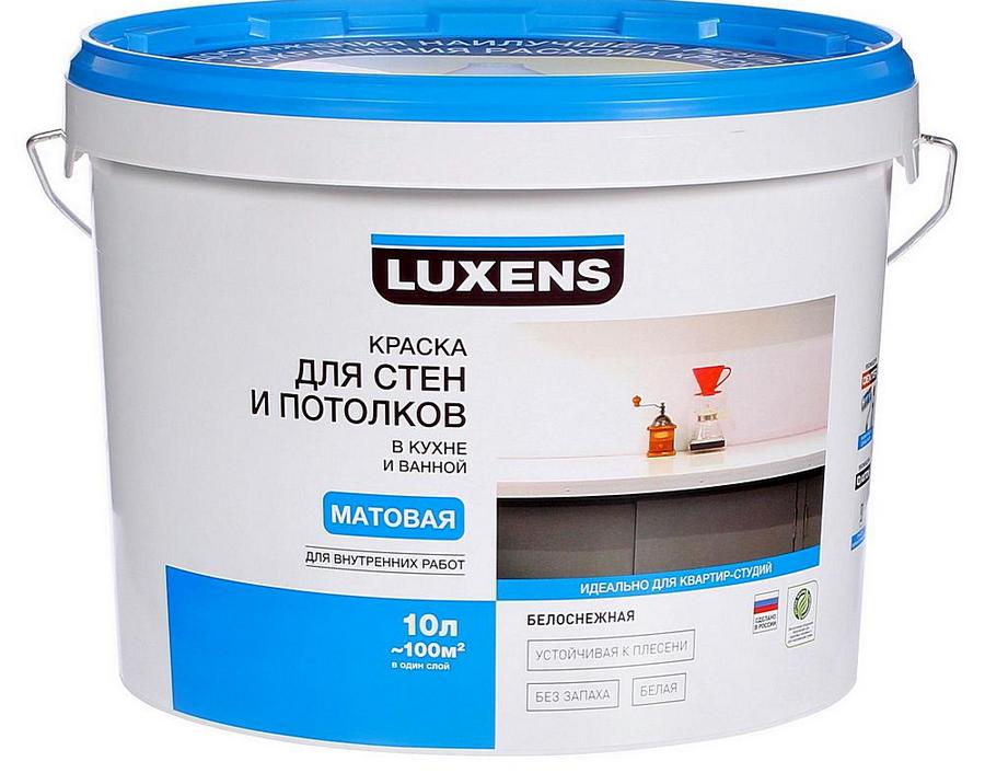 Краска акриловая Luxens для стен и потолков в кухне и ванной